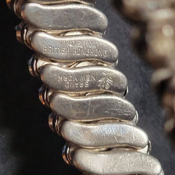 Vintage BSK Silver-Tone Rhinestone Stretch Bracelets Set Of 2 Made In British Ho - Picture 7 of 8
